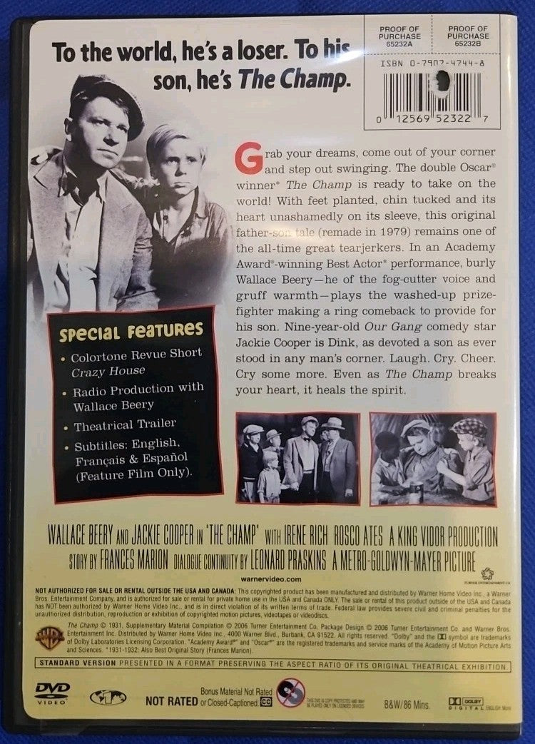 The Champ (DVD, 1931) Sealed