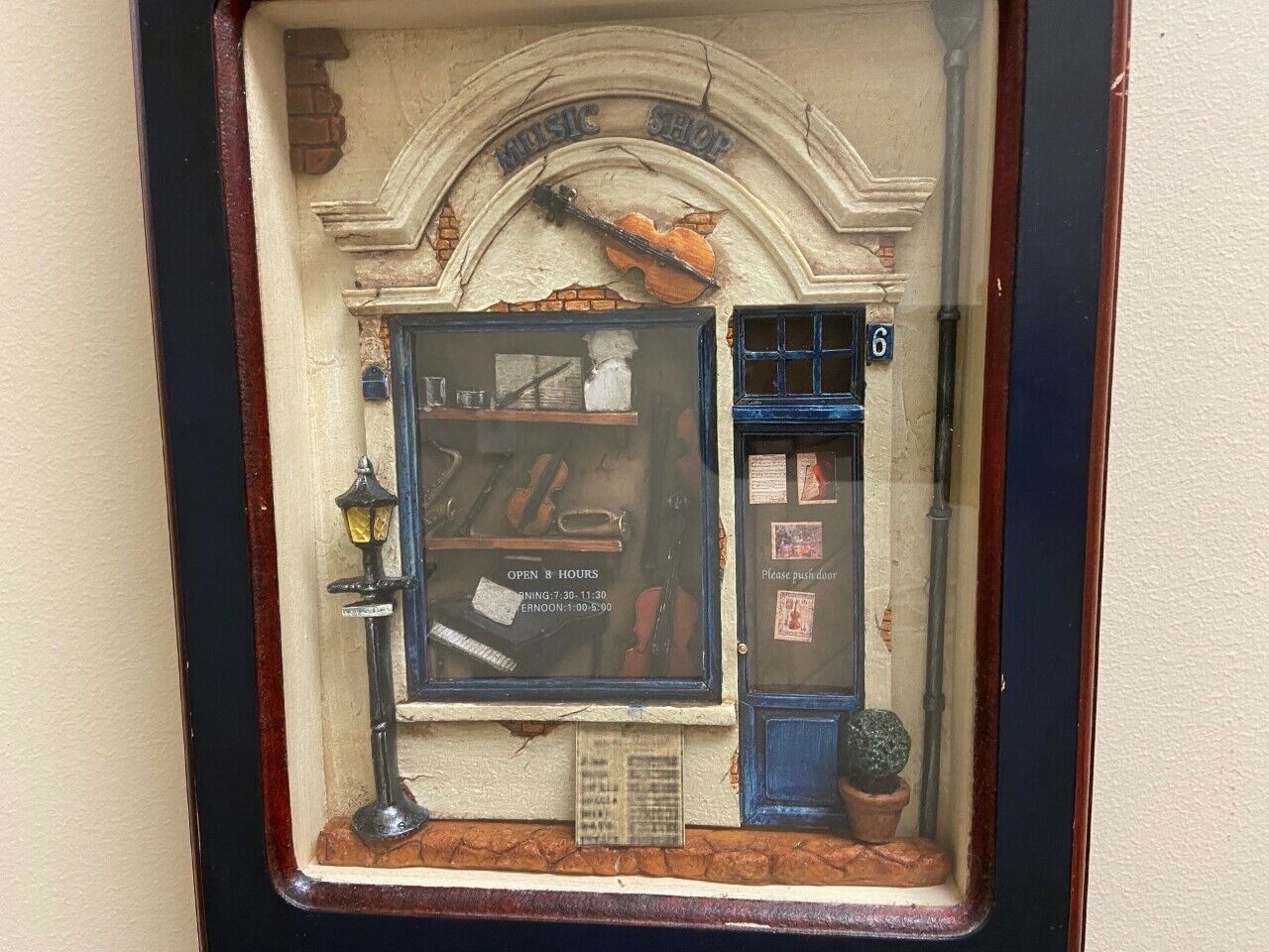 Arister #880473 Shadow Box "Music Shop" Wall Clock