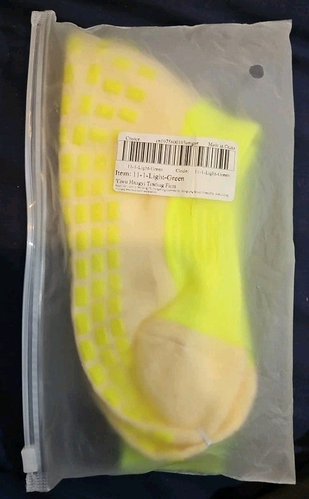 Chartreuse Socks Antislip Women's Size 8-10