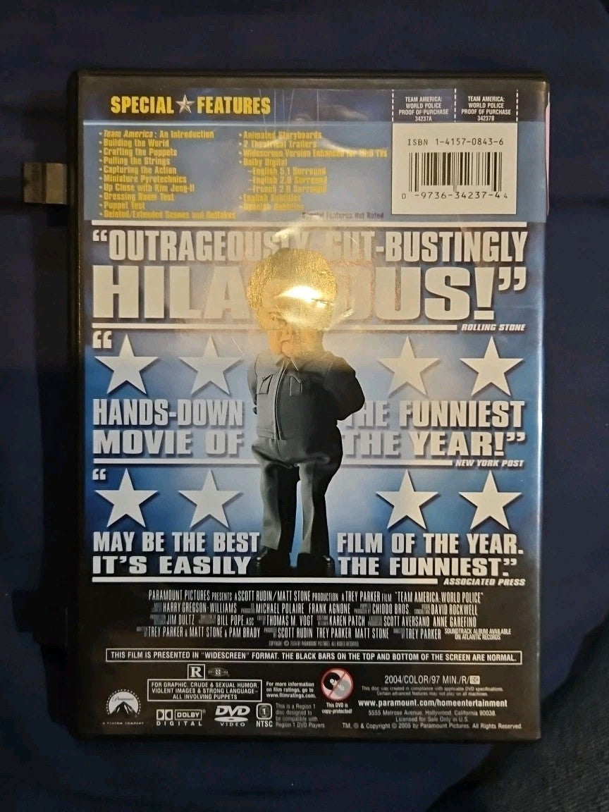 Team America (DVD, 2005, Widescreen Collection/Rated)