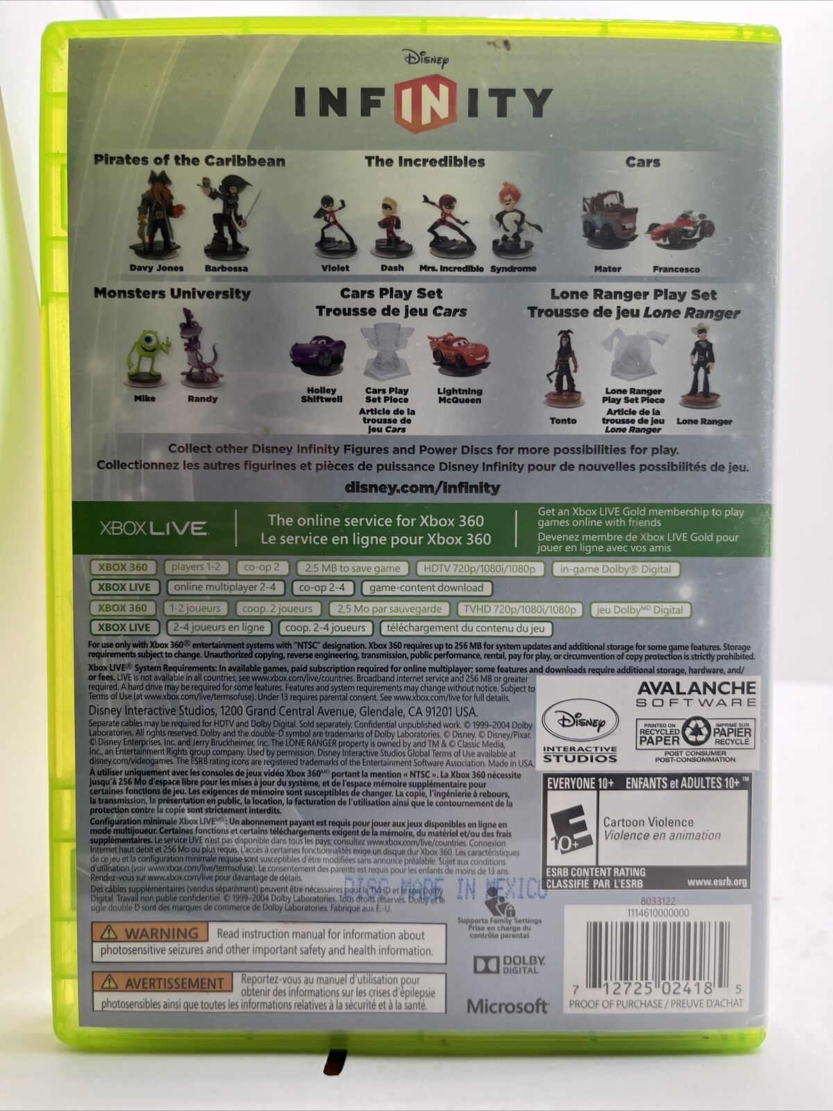 Disney Infinty (Xbox 360, 2013) Manual Included