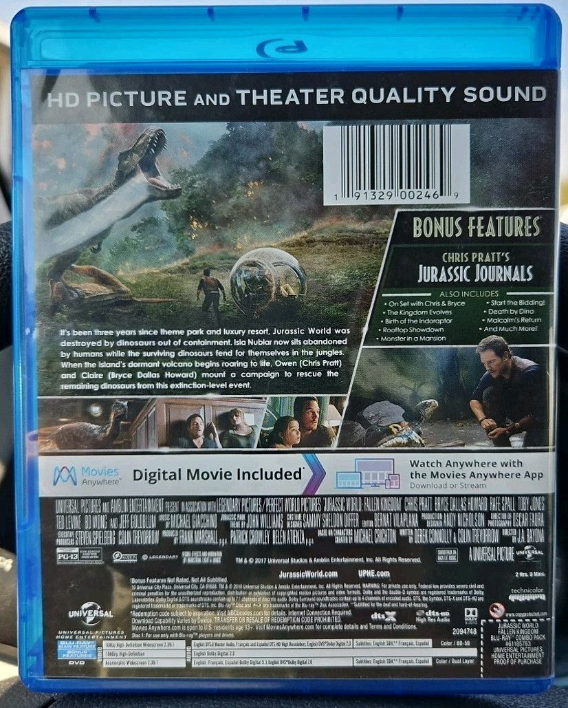 Jurassic World: Fallen Kingdom (Blu-ray, 2018) Brand new sealed no digital Copy