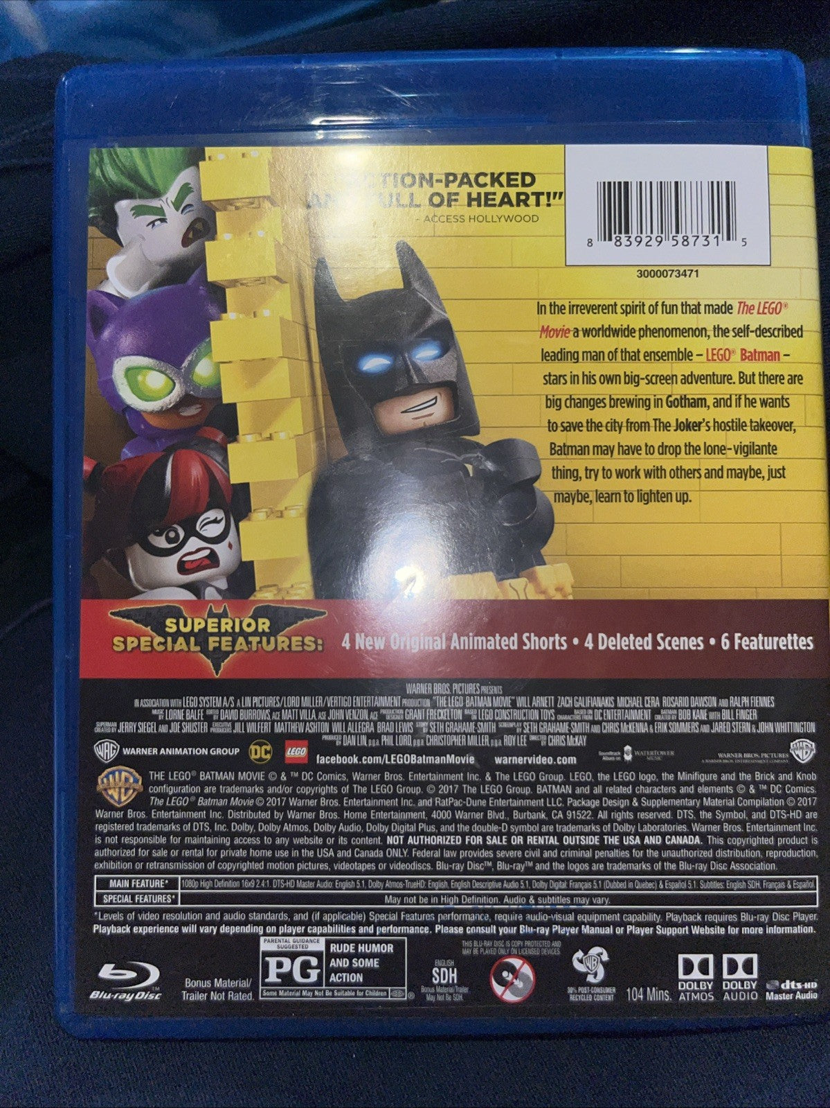 The Lego Batman Movie (Blu-ray) New. No Digital Download