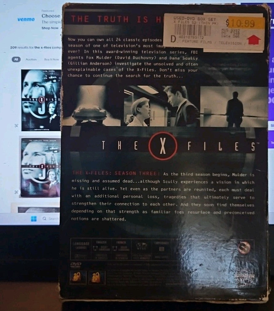 The X-Files Complete Third Season (DVD) Missing Disc 1 [Discs 2,3,4,5,6 Only]