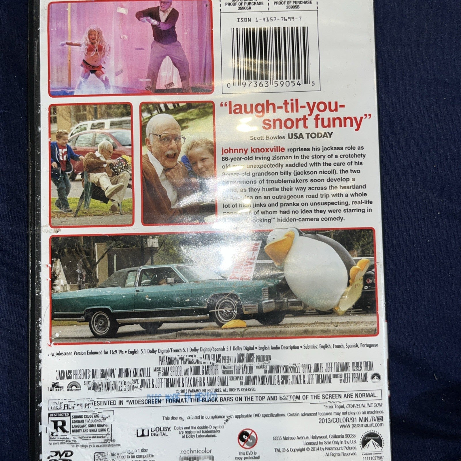 Jackass Presents Bad Grandpa (DVD, 2013) Artwork Damage