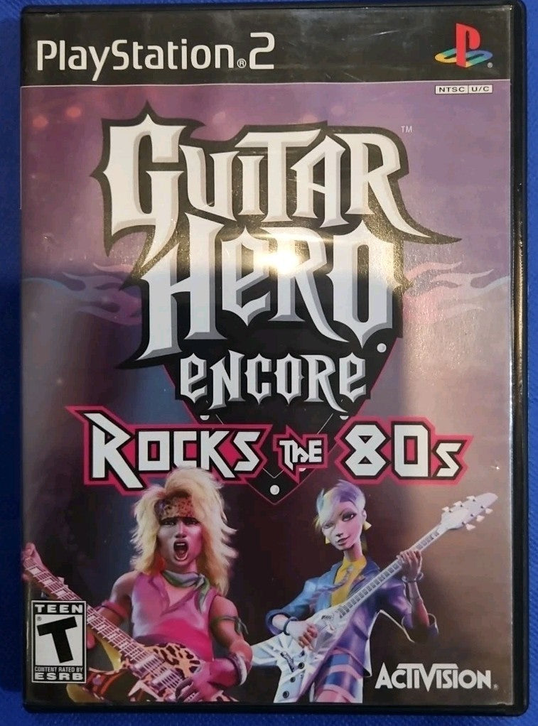 Guitar Hero Encore: Rocks the 80s (PS2) Mint. Tested. Manual. Poster