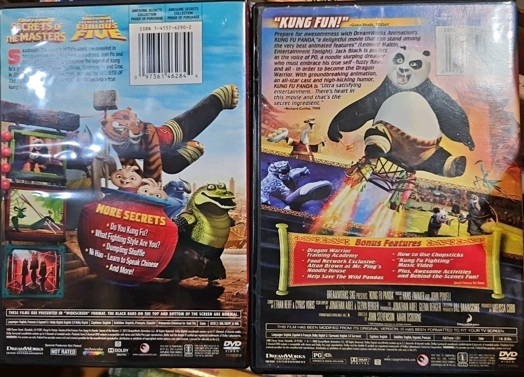 Kung Fu Panda/ Secrets of the Furious Five/ Secrets of the Master (DVD) sealed