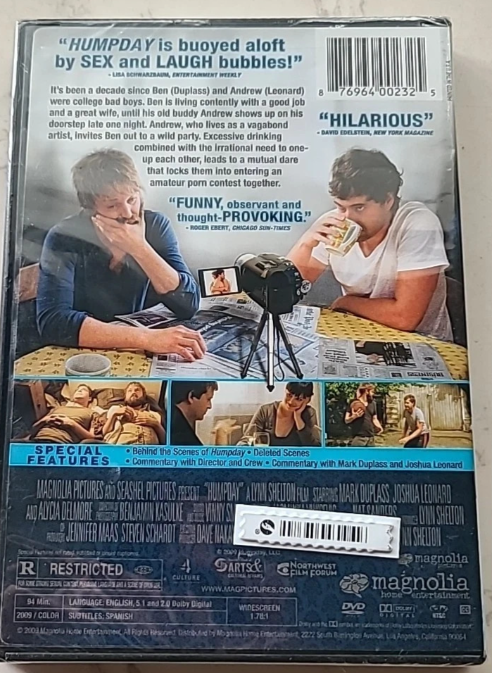 Humpday NEW Sealed (DVD) 2009 Mark Duplass, Deleted Scenes, Behind The Scenes