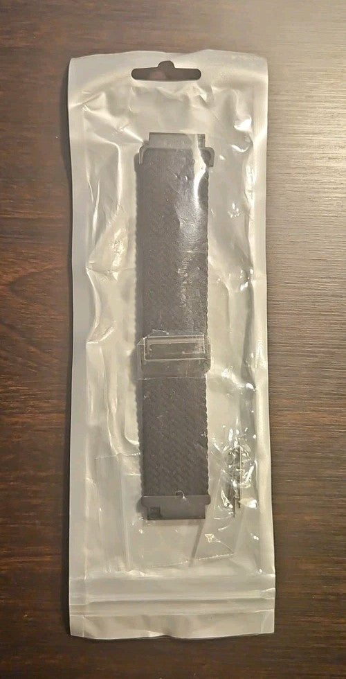 20mm Stretch Watch Band Black Woven Magnetic Clasp Elastic Replacement