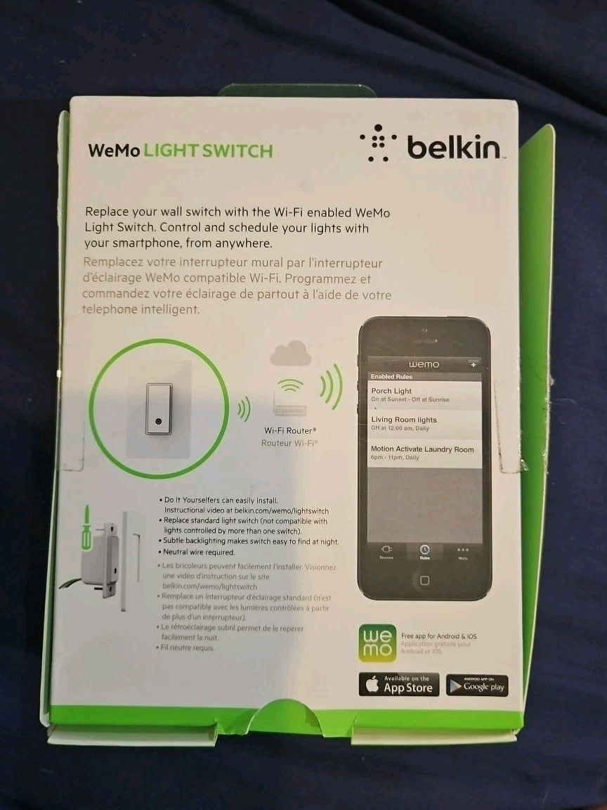 Belkin F7C030FC Wemo Smart Light Switch - White