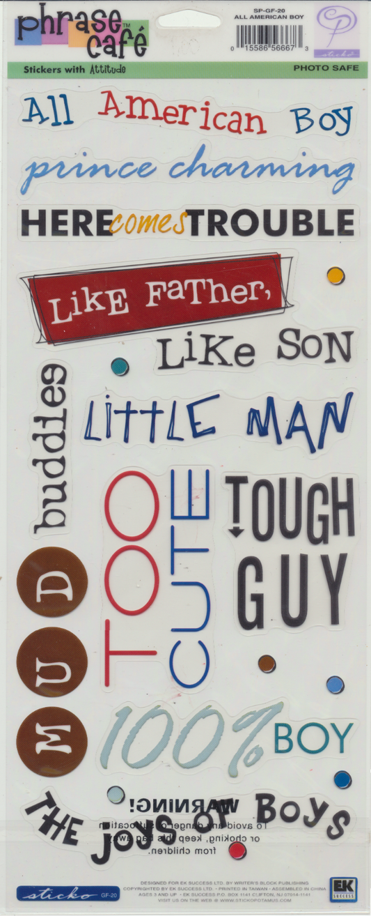 Phrase Cafe Sticker with Attitude - Boy / Son