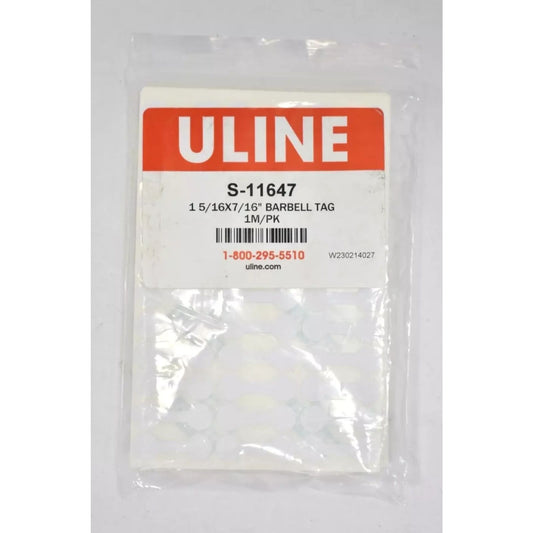 qty= 1008 Uline S-11647 5/16" x 7/16" Barbell Tags White - Brand New