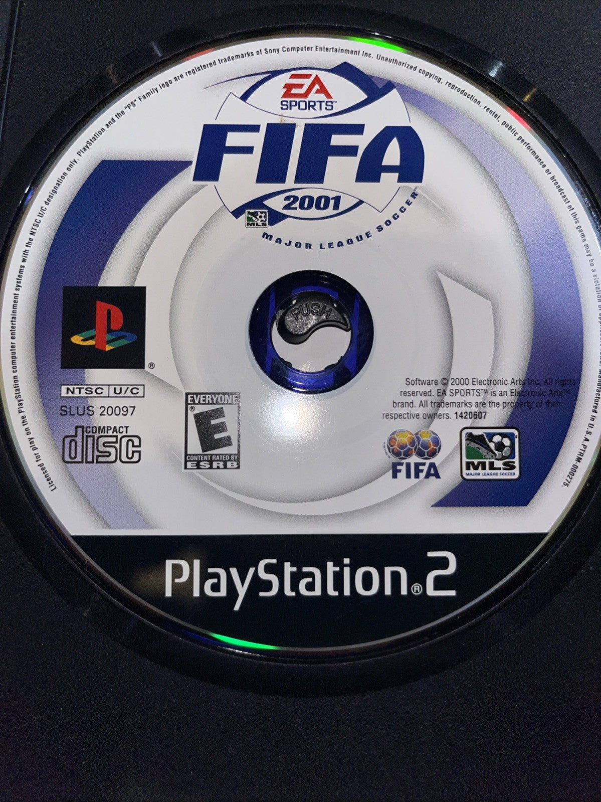 FIFA 2001: Major League Soccer (Sony PlayStation 2, 2000) Disc Holder Damage.