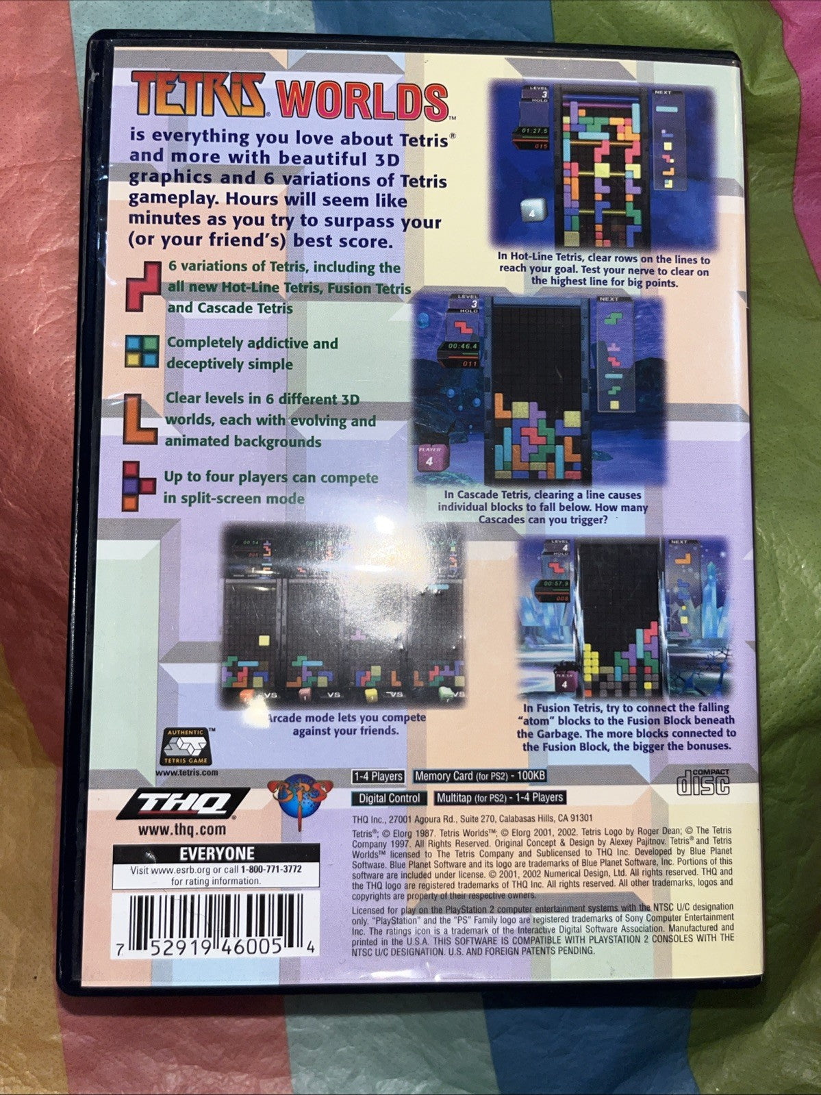 Tetris Worlds (Sony PlayStation 2, 2002) CIB W/Manual. Tested Original Case