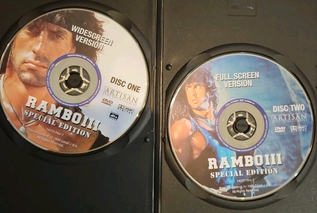Rambo 3 (1988) (DVD, 1988) Slim Case. Cropped Artwork. Tested.