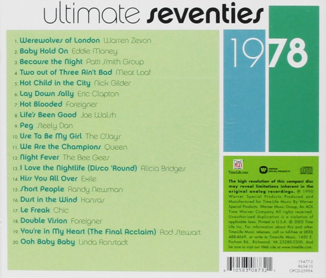 TIME-LIFE MUSIC-ULTIMATE SEVENTIES-1978 CD (BRAND NEW/SEALED) ERIC CLAPTON