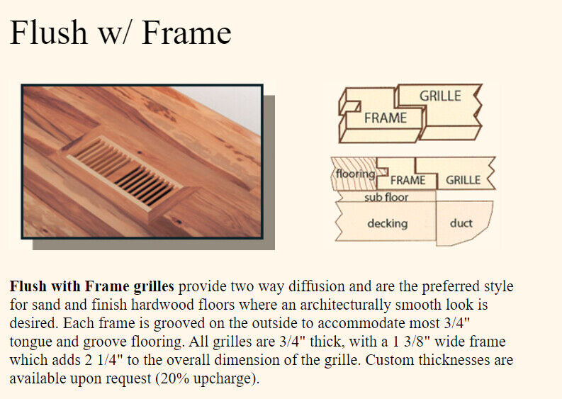 ClassicAire 6x12 Oak Wood Supply Air Vent