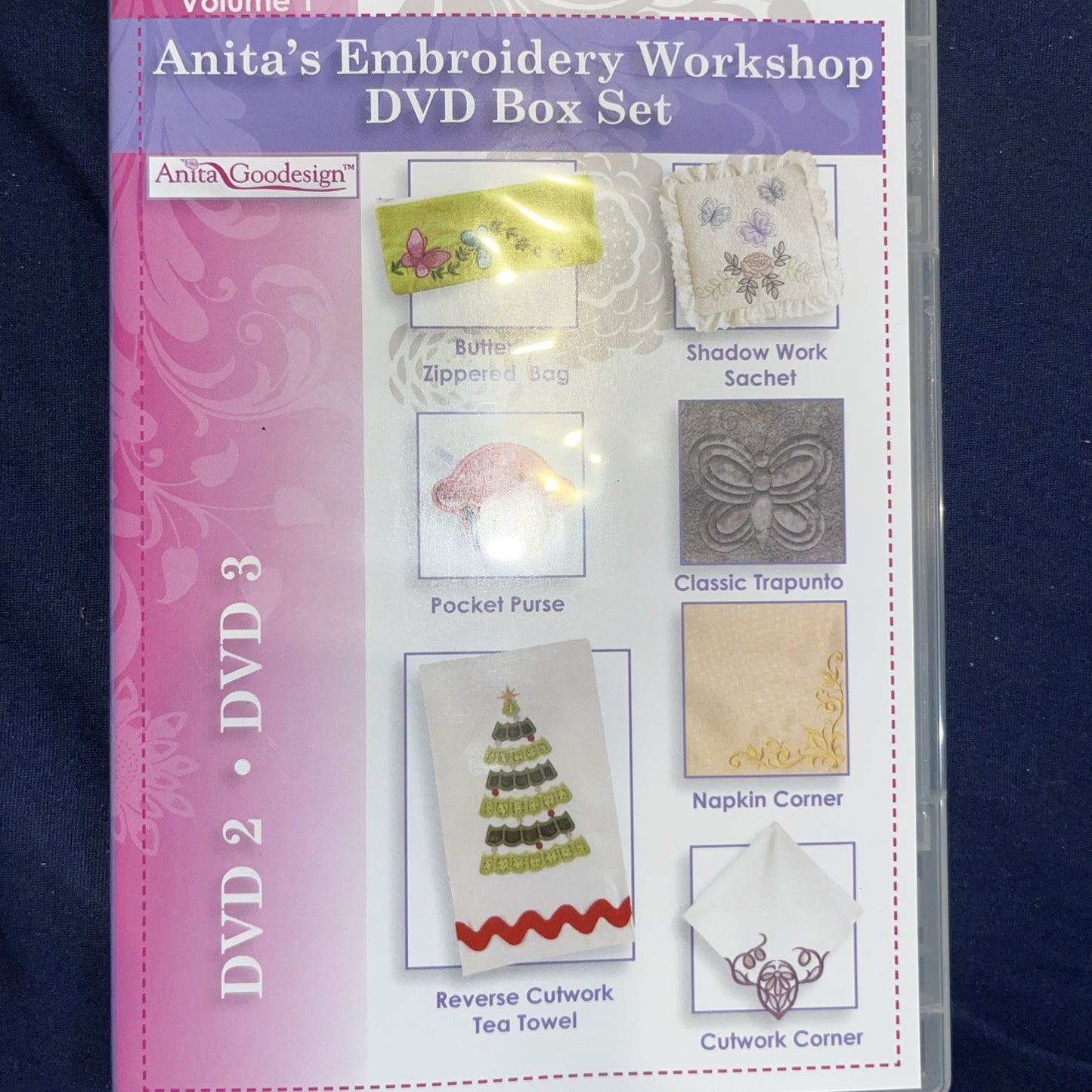 Anita’s Embroidery Workshop 7 DVD Set + 1 CD. Sealed. No Outer Sleeve