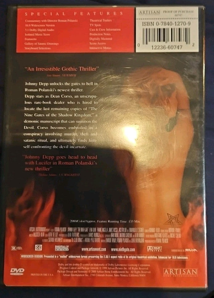Ninth Gate (DVD, 1999)