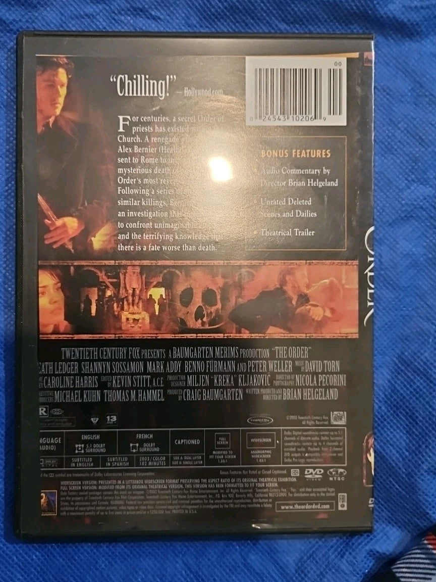 The Order (DVD, 2003) Slimcase. Artwork Cropped. Tested