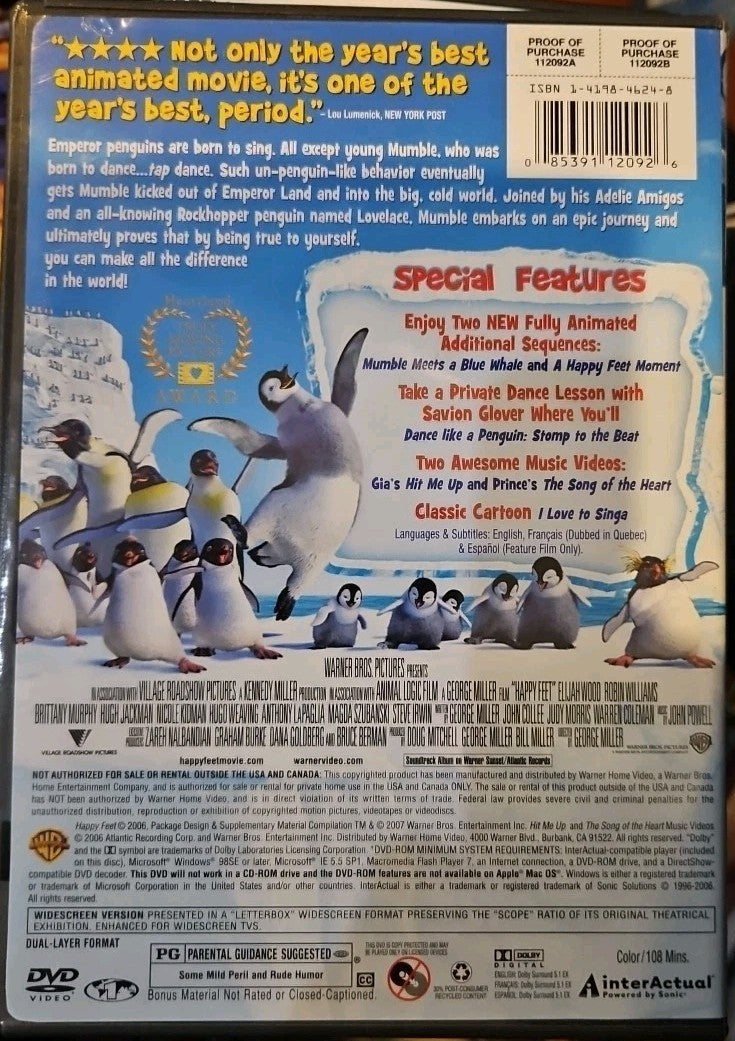 Happy Feet (DVD, 2006) Sealed. No Digital Download