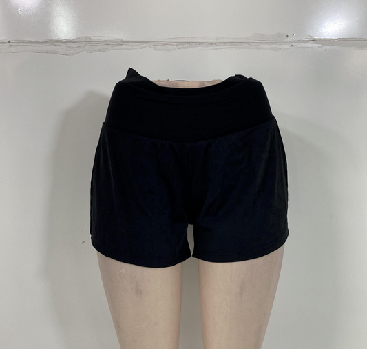 Halara Womens Black Elastic Waist Pull On Yoga Shorts NWT Small