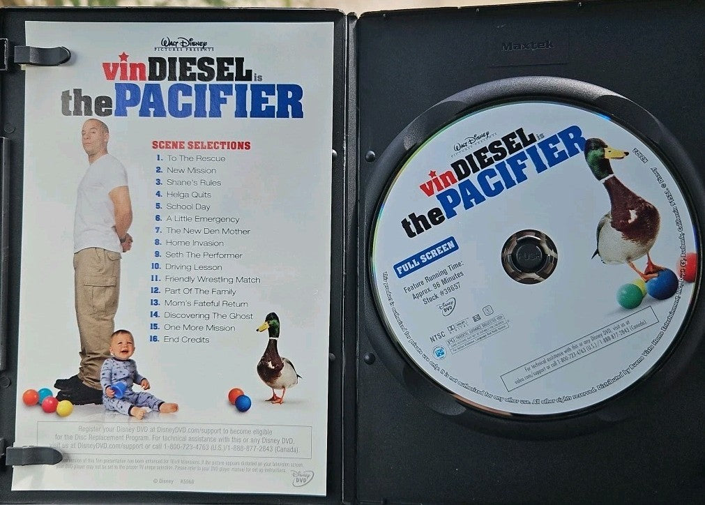 The Pacifier (DVD, 2005) Slim Case. Tested. Cropped Artwork