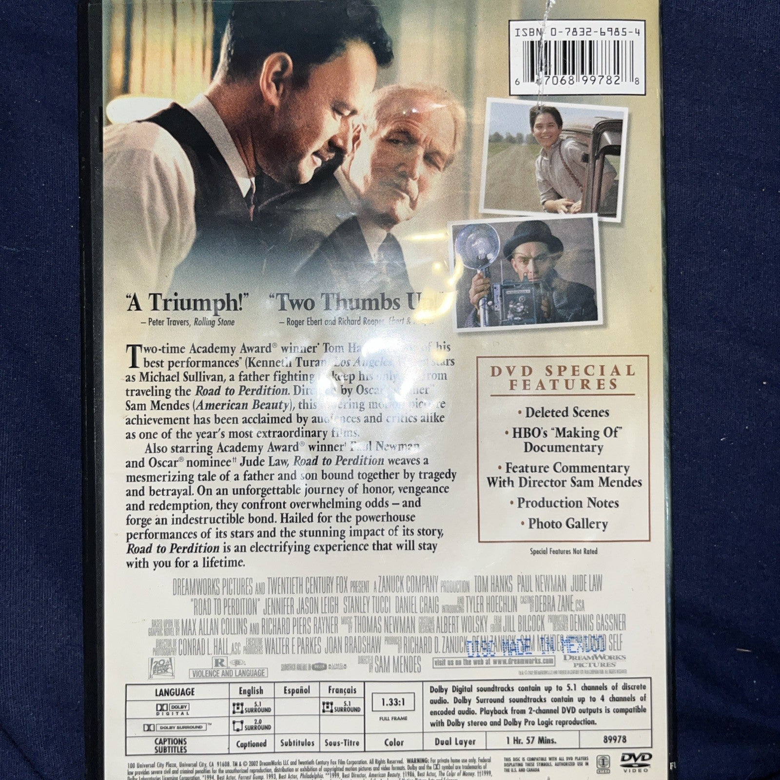 Road to Perdition (DVD, 2003, Full Frame) Tested. New Case. Sealed