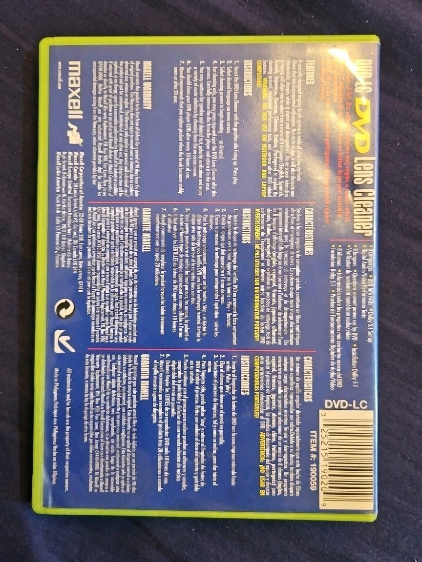 Maxell 190059 DVD-LC DVD Laser Lens Cleaner 