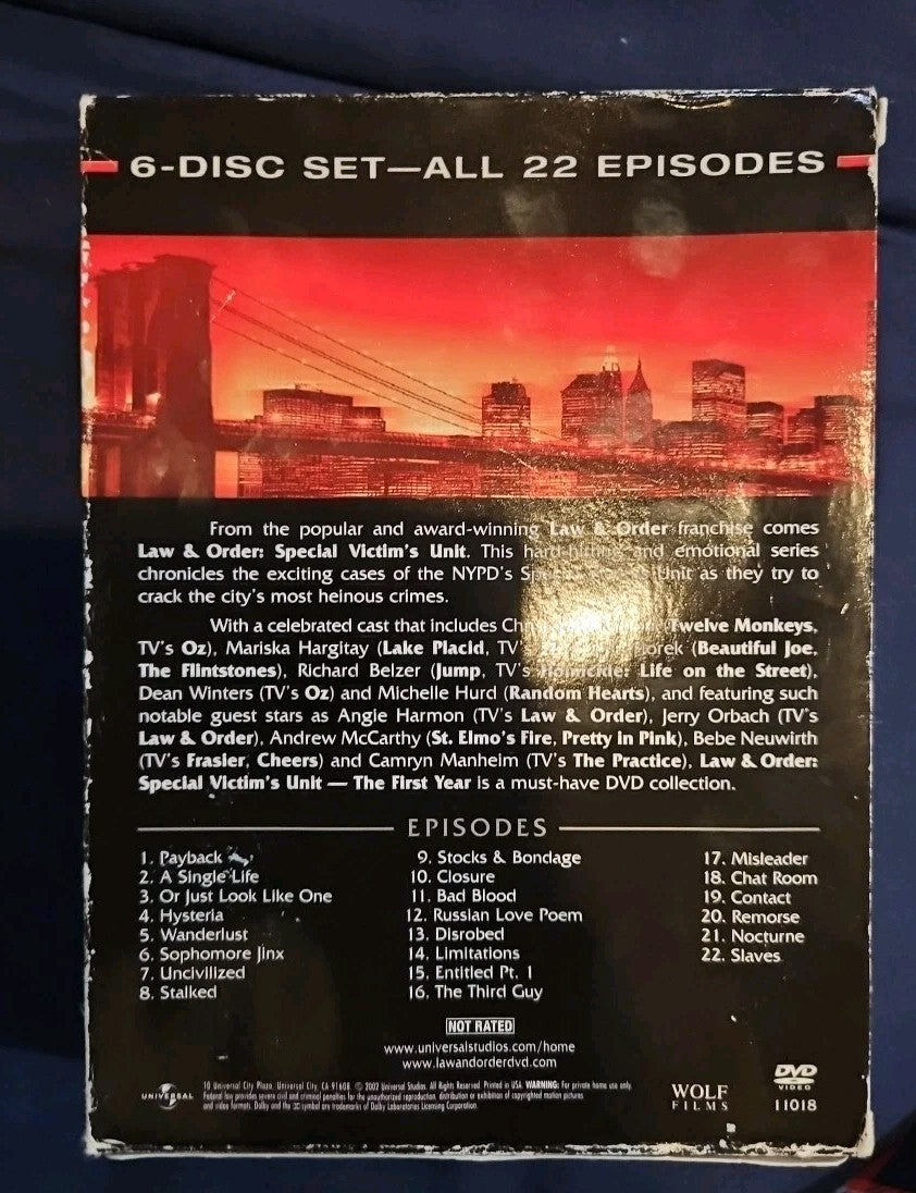 Law & Order-Special Victims Unit: the First Year (DVD, 1999)
