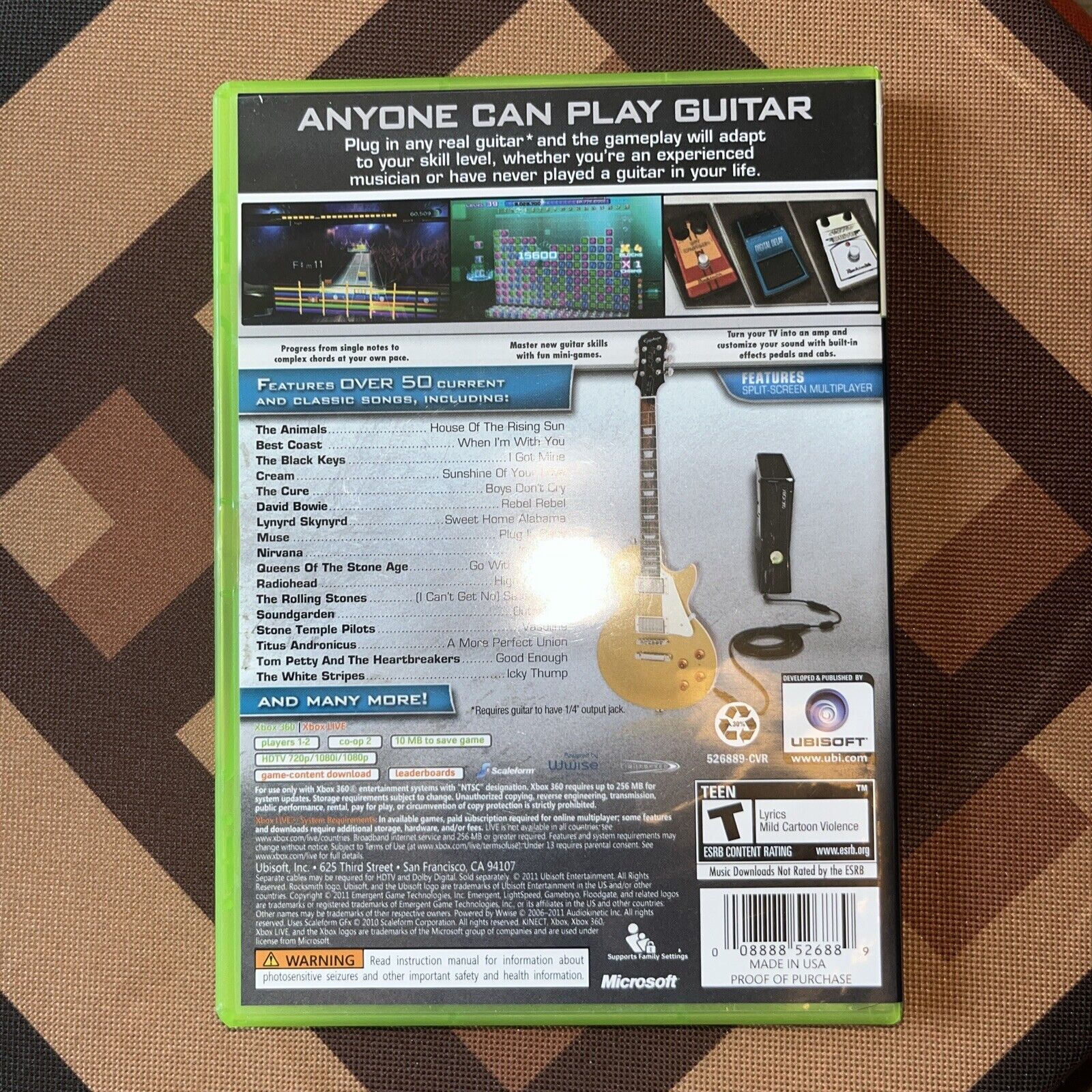 Rocksmith (Microsoft Xbox 360, 2011) CIB. With sticker sheet. manual. New case