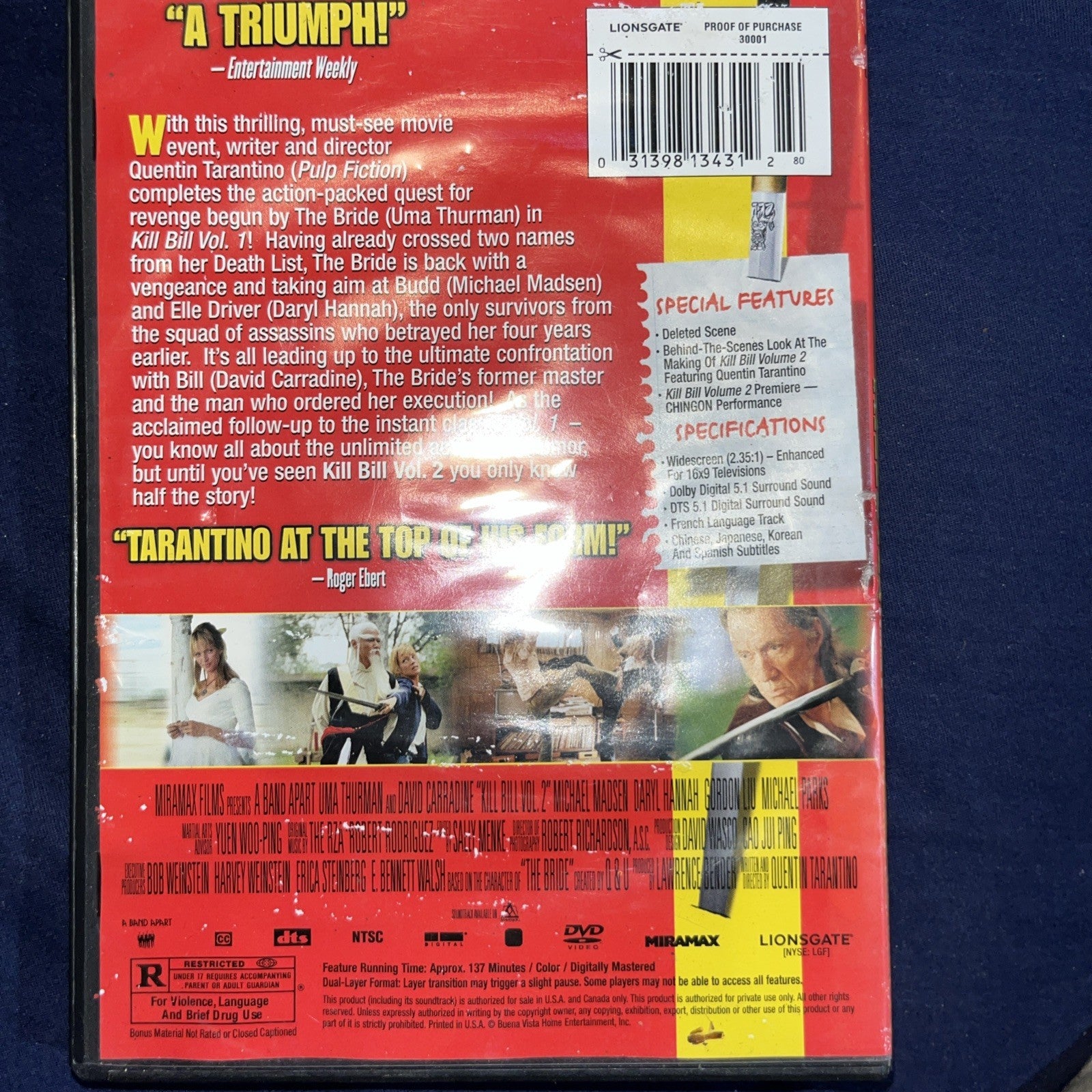 Kill Bill: Vol. 2 (DVD) Sealed