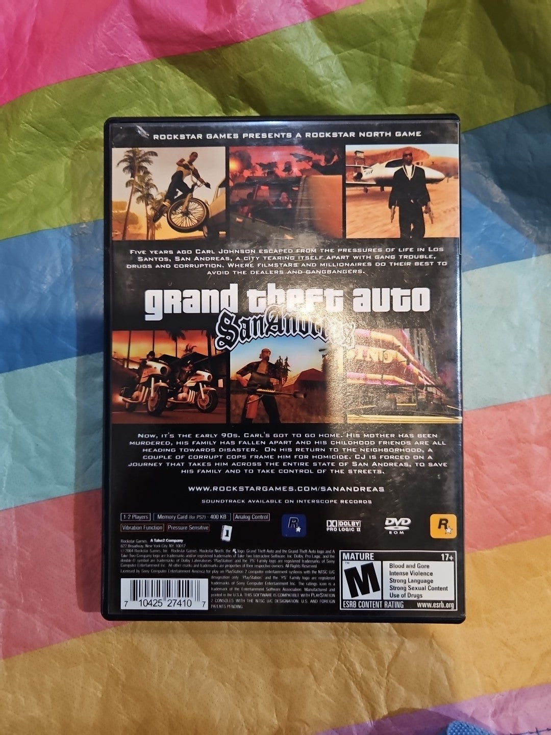 Grand Theft Auto: San Andreas (PS2) Mint. W/ Manual + Poster. Tested. New Case