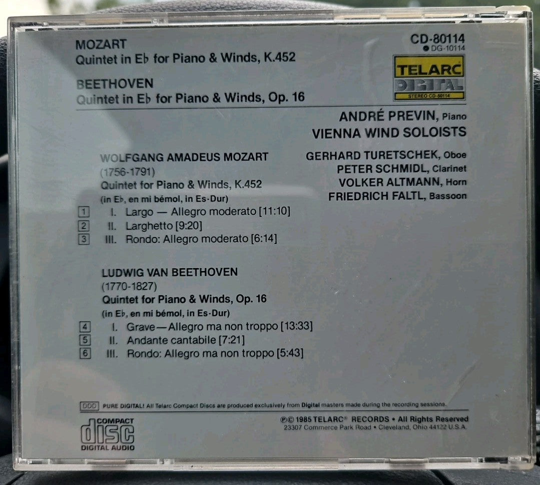 MOZART BEETHOVEN Andre Previn Vienna Wind Soloists Digital DDD CD 