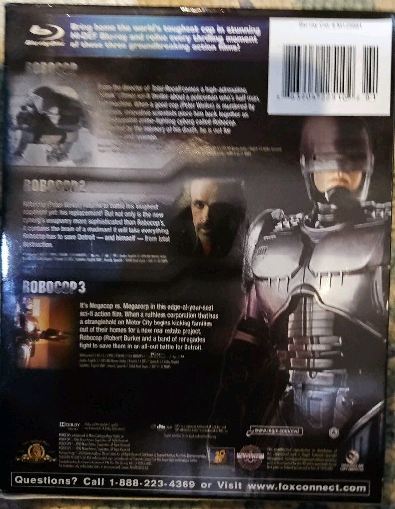 Robocop: Collection (Blu-ray Disc, 2010, 3-Disc Set) New. No Digital Download