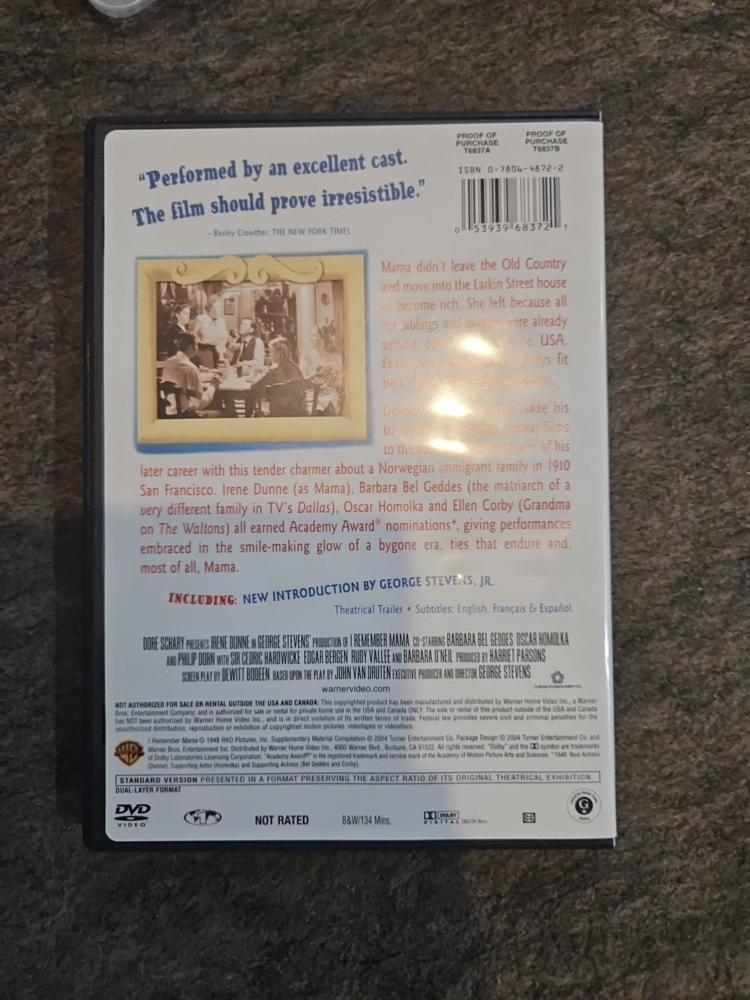 I Remember Mama (DVD, 1948)