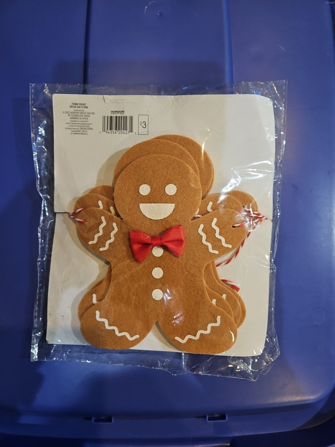 Felt Ginger Bread Man  Banner