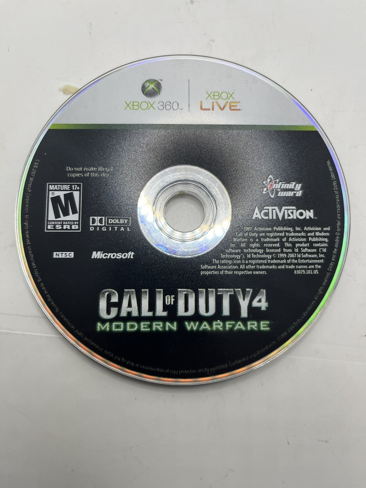 Call of Duty 4: Modern Warfare (Microsoft Xbox 360, 2007) Disc Only