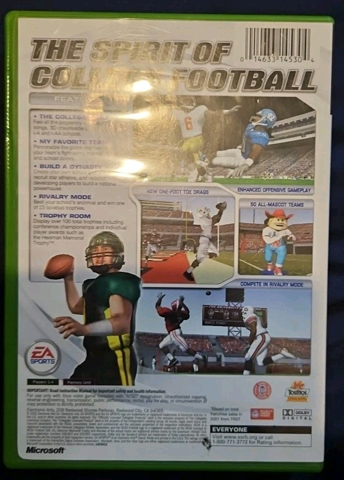 NCAA Football 2003 (Xbox) Tested. No Scratches. New Case.