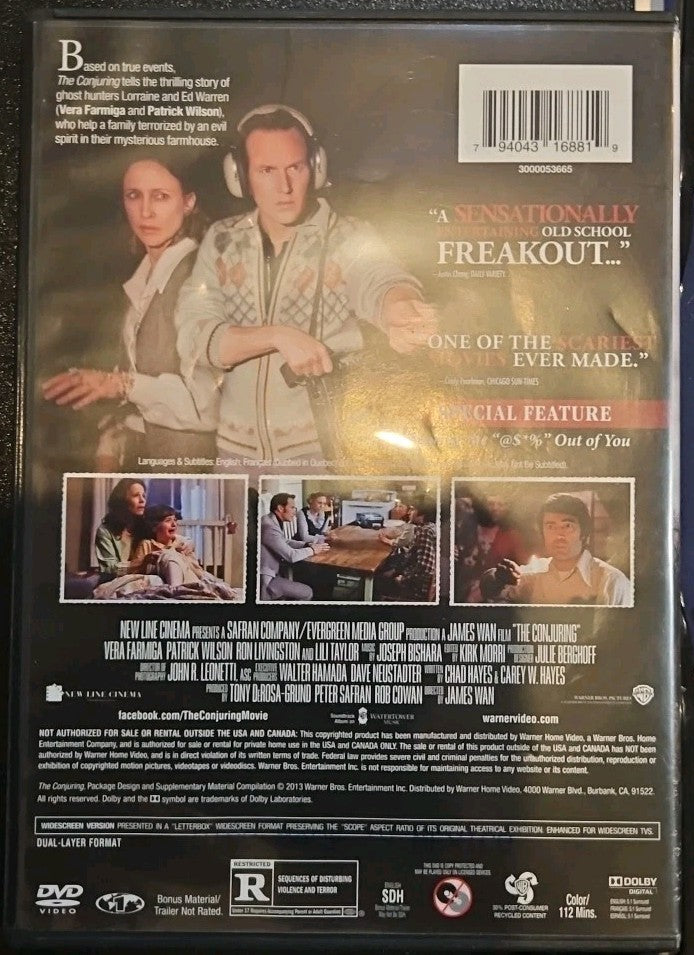 The Conjuring (DVD, 2013) Widescreen- Vera Farmiga, Patrick Wilson