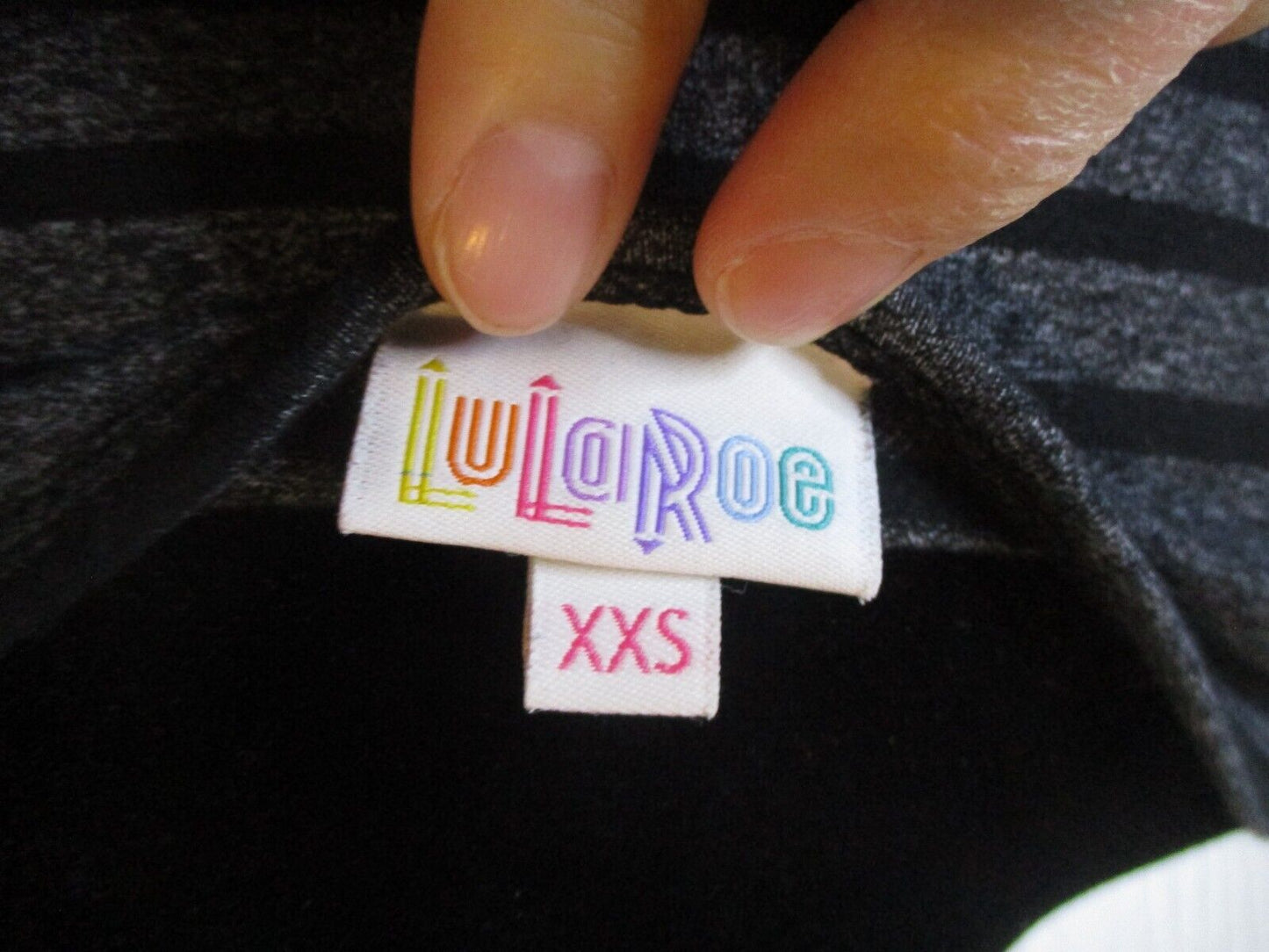 LuLaRoe Irma Heathered Gray and Black Stripe Tunic XXS NWOT