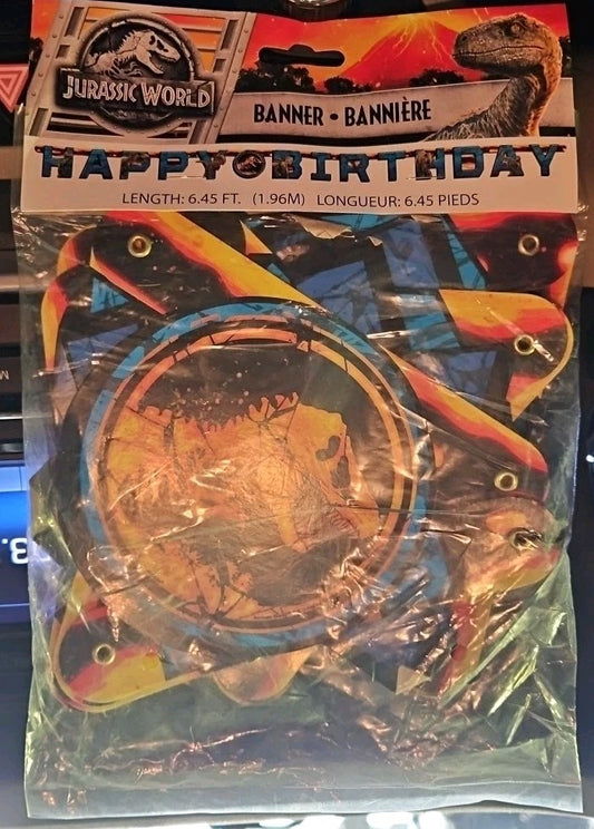 Jurassic World Happy Birthday Jointed Banner Party Supply 6.45ft New!!!