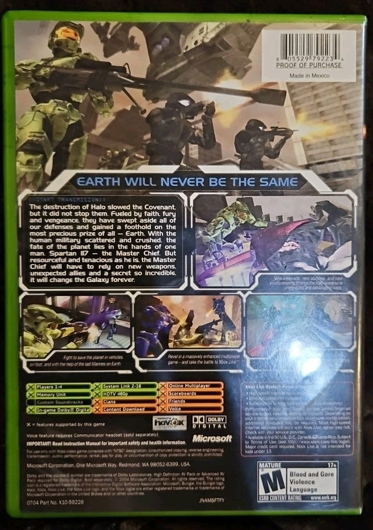 Halo 2 (Xbox, 2004) Tested. No Scratches. New Case