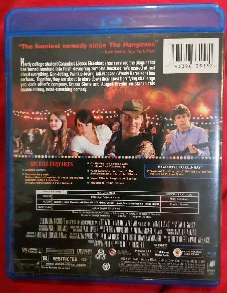 Zombieland (Blu-ray) No Digital Download. New Sealed