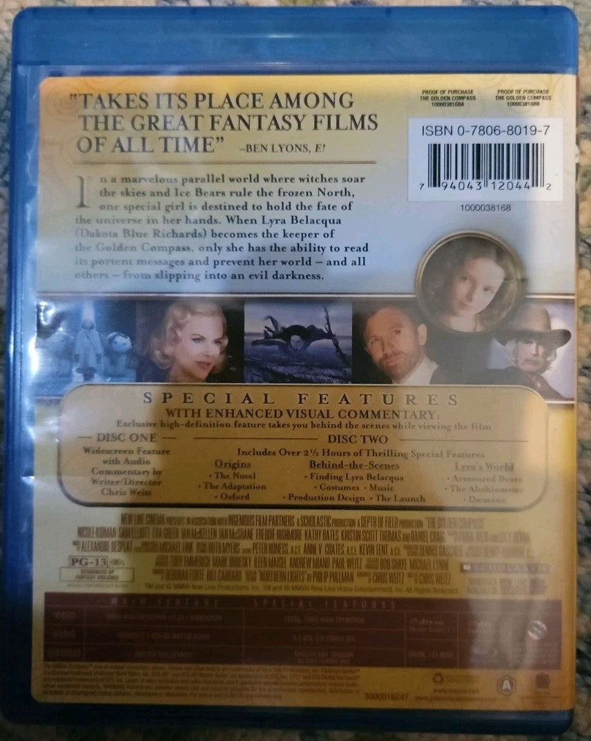 The Golden Compass (Blu-ray, 2007) New. No Digital Download