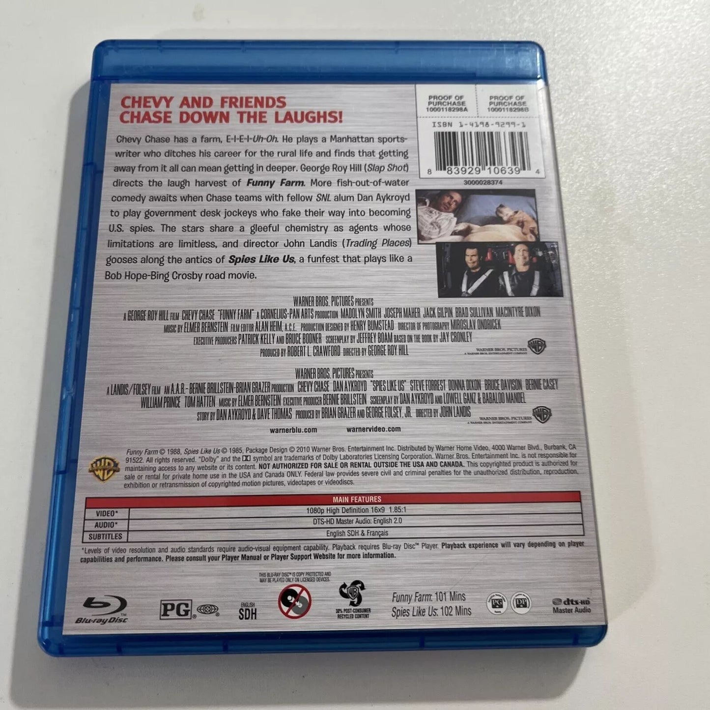 Funny Farm / Spies Like Us (Bluray) Brand New