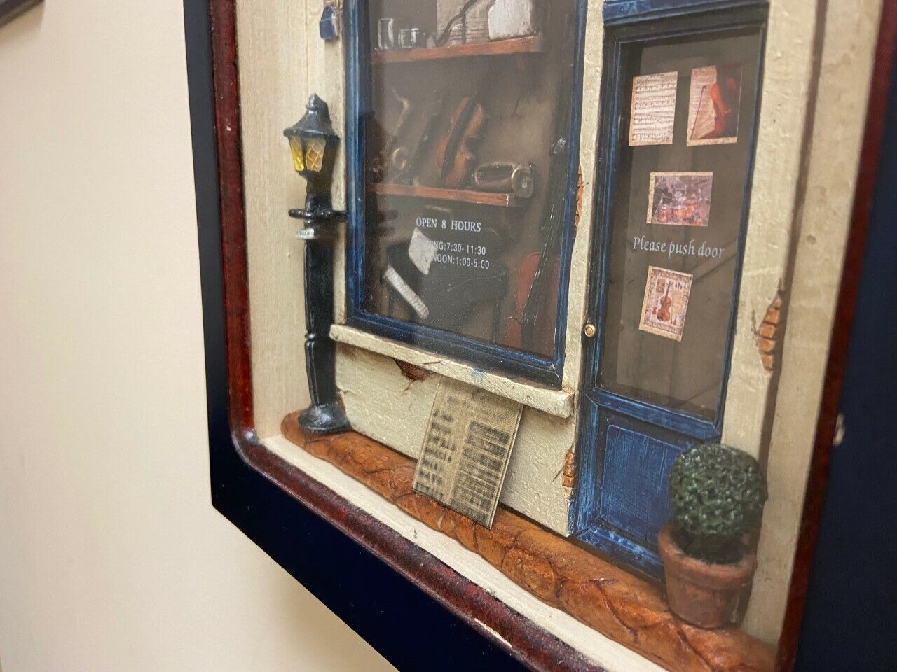 Arister #880473 Shadow Box "Music Shop" Wall Clock