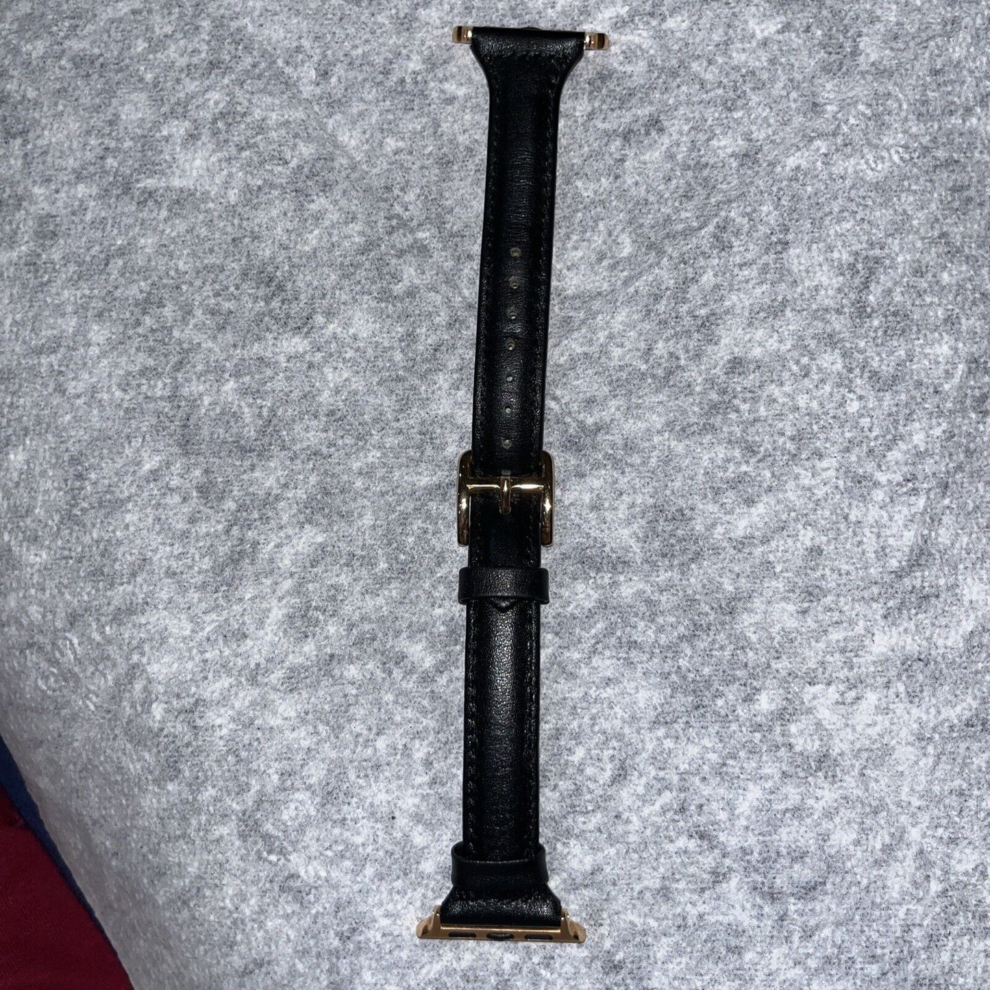 Black Apple Watch Strap w/ Brass Buckle fits 38/40/41mm Series 4,5,6,7,8,9 & SE