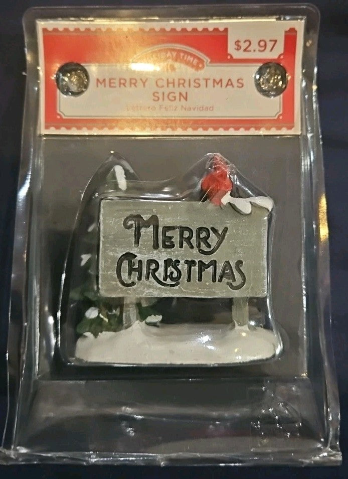 Holiday Time Merry Christmas Sign Figurine