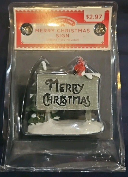 Holiday Time Merry Christmas Sign Figurine